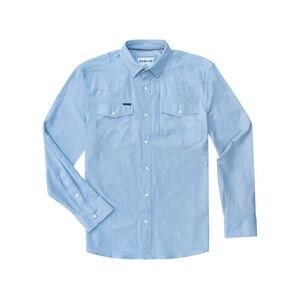 Poncho The San Gabriel Slim Fit Pearl Snap Button-Up in Light Blue